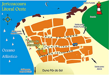 Mapa de Localiza&ccedil;&atilde;o - Pousada do Maurizio - Jericoacoara