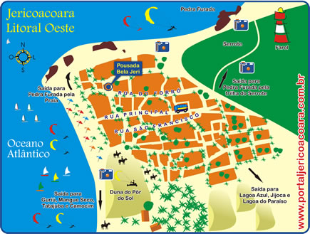 Mapa de localiza&ccedil;&atilde;o de Jeri Bed and Breakfast - Jericoacoara
