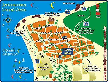 Mapa de Localiza&ccedil;&atilde;o da Pousada Tropical Brasil em Jericoacoara