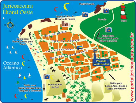 Mapa de localiza&ccedil;&atilde;o da Pousada Vento de Jeri