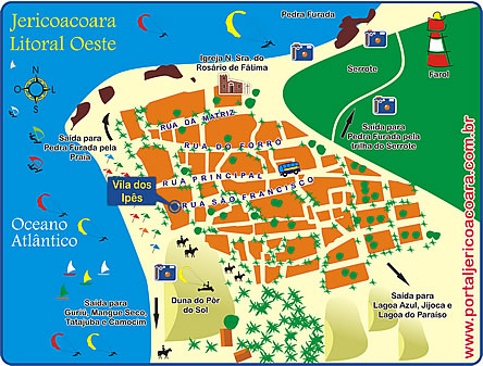Mapa de Localiza&ccedil;&atilde;o da Pousada Vila dos Ip&ecirc;s em Jericoacoara