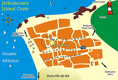 Mapa de Localiza&ccedil;&atilde;o - Pousada do Maurizio - Jericoacoara