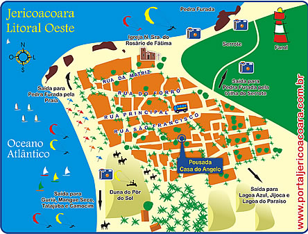 Localiza&ccedil;&atilde;o da Pousada Casa do Angelo em Jericoacoara