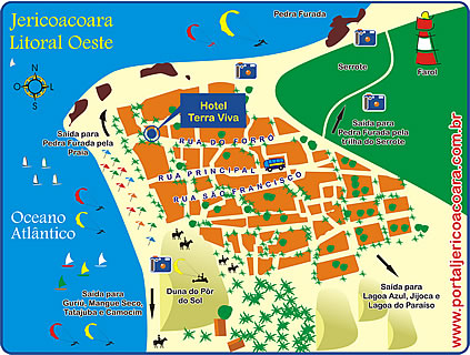 Mapa de localiza&ccedil;&atilde;o da Hotel Villa Terra Viva em Jericoacoara