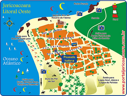 Mapa de Localiza&ccedil;&atilde;o da Pousada Isalana - Jericoacoara