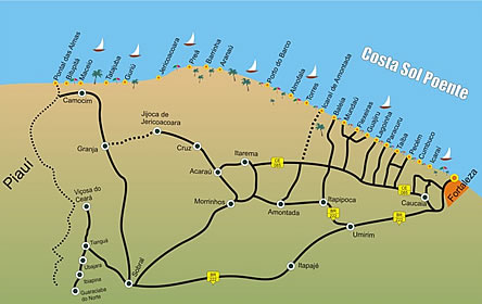 Mapa das Trilhas - Jericoacoara