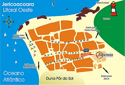 Localiza&ccedil;&atilde;o da Pousada alquimia em Jericoacoara