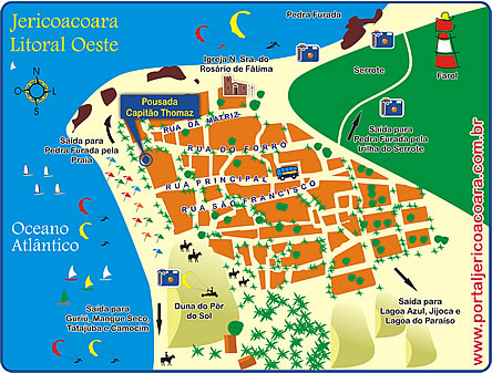 Localiza&ccedil;&atilde;o da Pousada Capit&atilde;o Thomaz em Jericoacoara